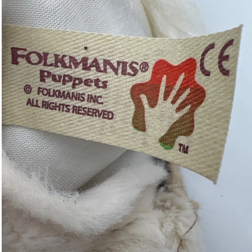 Folkmanis Baby Lop Rabbit Hand Puppet Brown White Realistic Plush 3048